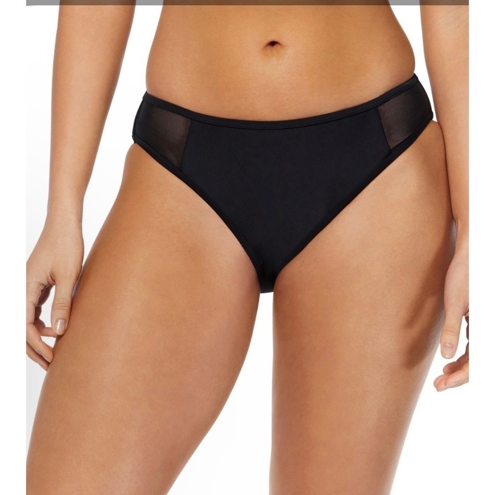 Reebok Womens‎ Black Hipster Bikini Bottom Mesh Side Tab J420104 XL NWT